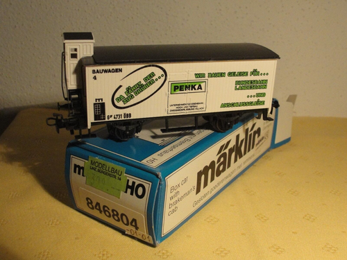 Märklin HO 846804 Ged.GüterW.m.Bremserhaus, weiß "Penka" TOP neu OK Rarität - Bild 2 von 2