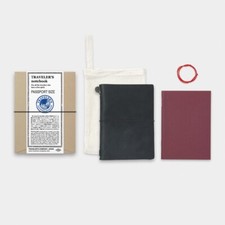 Traveler's Factory Traveler's Notebook Passport Size Black Leather Covered JAPAN