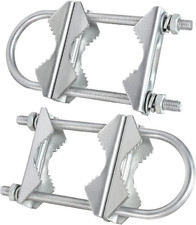 Double Antenna Mast Clamp V Jaw Block with U Bolts, Heavy Duty Mast to Mast Moun