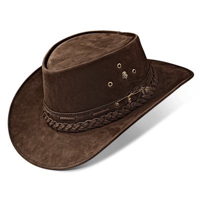 Westernhut Cowboy Herren Echtes Dunkelbraunes Leder Farm and Fields Style...