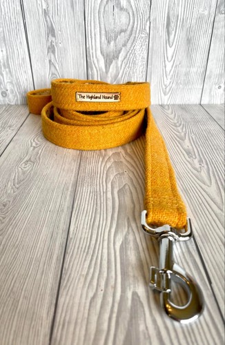1" Buttercup Harris Tweed Soft Handmade Adjustable Dog Collar silver clip S-XL - Picture 6 of 8