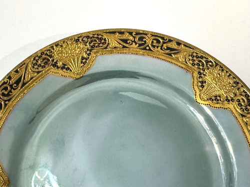 Antique Noritake Mokimura Blue Teal Lusterware Gold Encrusted Tea Set Art Deco - Picture 2 of 22
