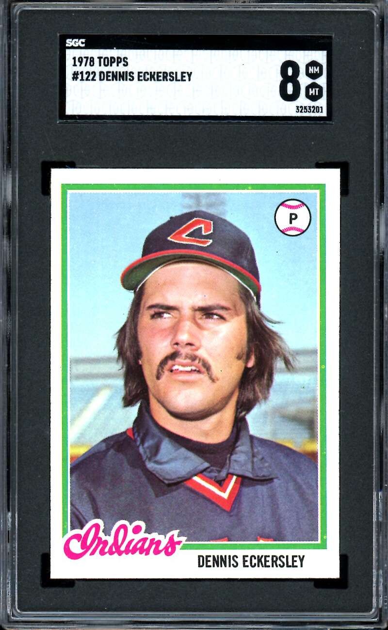 1978 Topps #122 Dennis Eckersley Indians HOF SGC 8 NM-MT