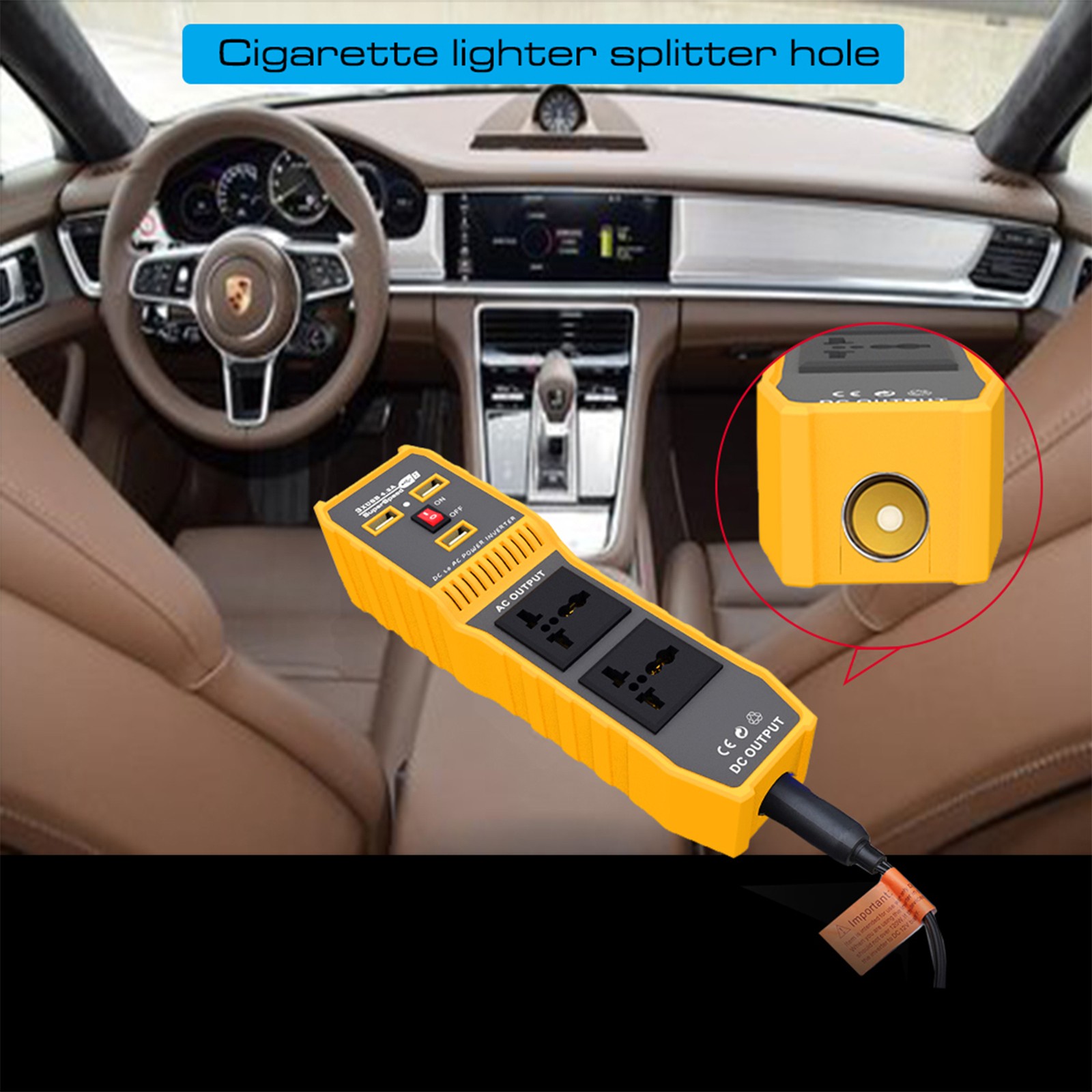 400W Car Power Inverter High Frequency Modified Sine Inverter DC 12V To AC 220V