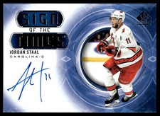 2020-21 SP Authentic Sign of the Times Jordan Staal Auto Carolina Hurricanes
