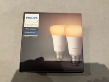 Image of 2x Philips Hue E27 White Ambience Smart Colour Bulb - 806 lumens - New