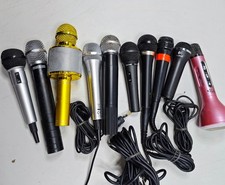 Lot of 10 Various Microphones - Untested, Used, various Colors