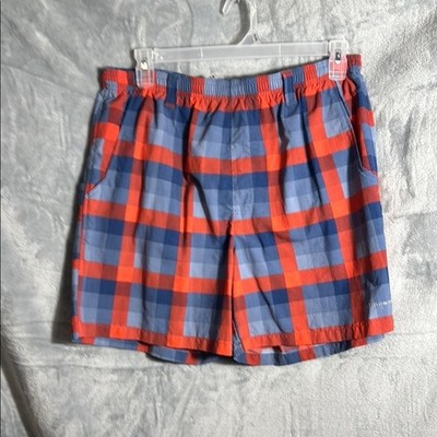Columbia swim trunks men large Plaid swim Shorts Performance fishing gear