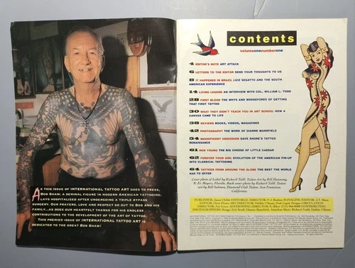 original vintage '92 intl tattoo art #1 mag col todd bob shaw photos cards flash image 2