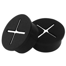 Desk Grommet, Black, 1 Inch, 12 Pack Flexible Rubber, Cable Management, 25mm