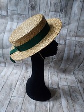 Vintage 1950's Olney Straw Boater Hat