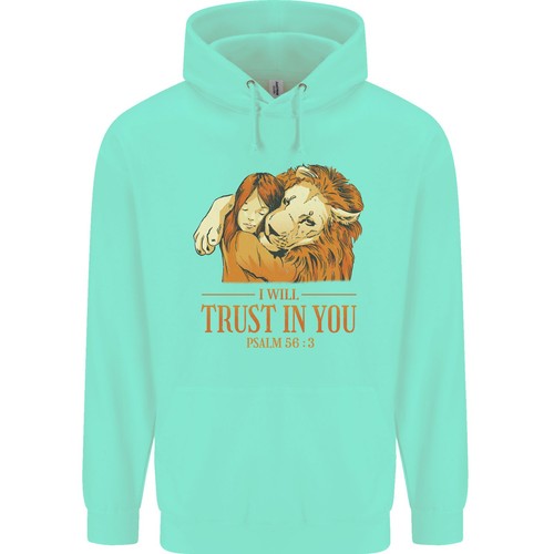 Religion Christianity Bible Trust in Lion Childrens Kids Hoodie - Picture 17 of 39