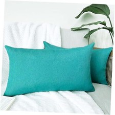 Outdoor Lumbar Pillow Covers ONLY, 20x12 20" x 12" Pack of 2 Turquoise