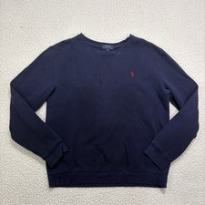 Polo Ralph Lauren Boys Crewneck Sweatshirt XL 18-20 Navy Red Pony Pullover Youth