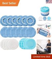 20 Pieces Car Orbital Buffer Polisher Pad Bonnet Microfiber Max Bonnet Polish...