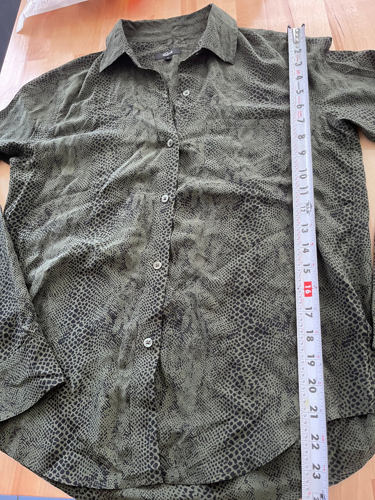 RAILS Kate Green Python Long Sleeve Button SILK S… - image 6