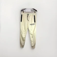 Fear of God Essentials Mens Fleece Joggers Sweatpants Size- Large - Ivory ￼