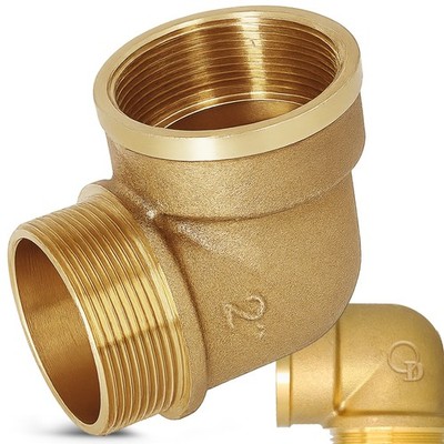 Messing Bogen 90° Winkel Fitting 2 IG/AG Verbinder Wasser Kupplung Winkelstück