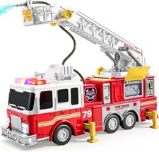 Extra Large Toddler Fire Truck Toy 33in Ladder Lights Water Pump Kids Age 3 Gift