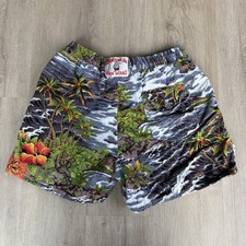Birdwell Beach Britches Swim Shorts Mens Large Tropica Floral Stretch Drawstring