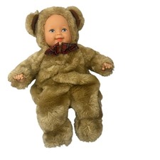 Anne Geddes Soft Body Doll w/Beige Bear Costume 1997 Unimax Toys