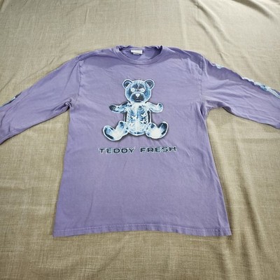 Teddy Fresh Shirt Mens Medium Purple X-Ray Bear Graphic Long Sleeve Streetwear