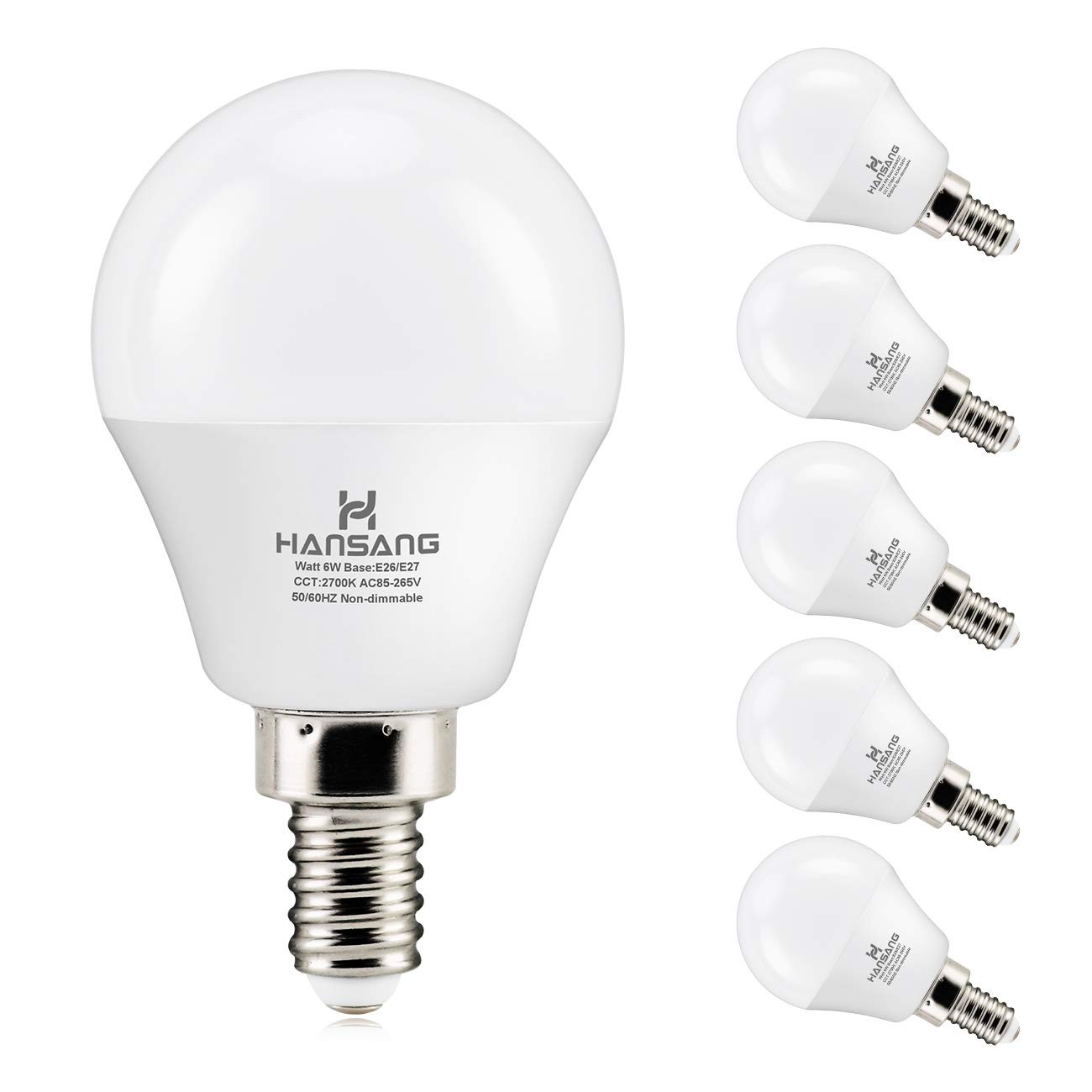 6 watt (60w Equivalent) LED Bulbs, E12 Small Base Candelabra Round Light Bulb...