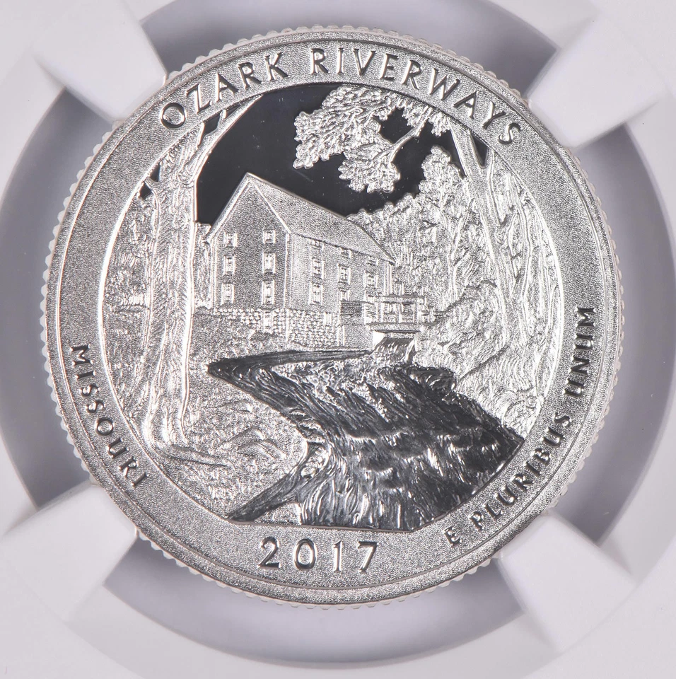2017-S Silver PF69 ANT Ozark Riverways Quarter Limited Edition NGC *1632 - Image 3 of 4