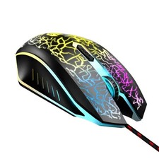 Luminous Mouse Wired USB Backlight Crackle Rainbow Mouse