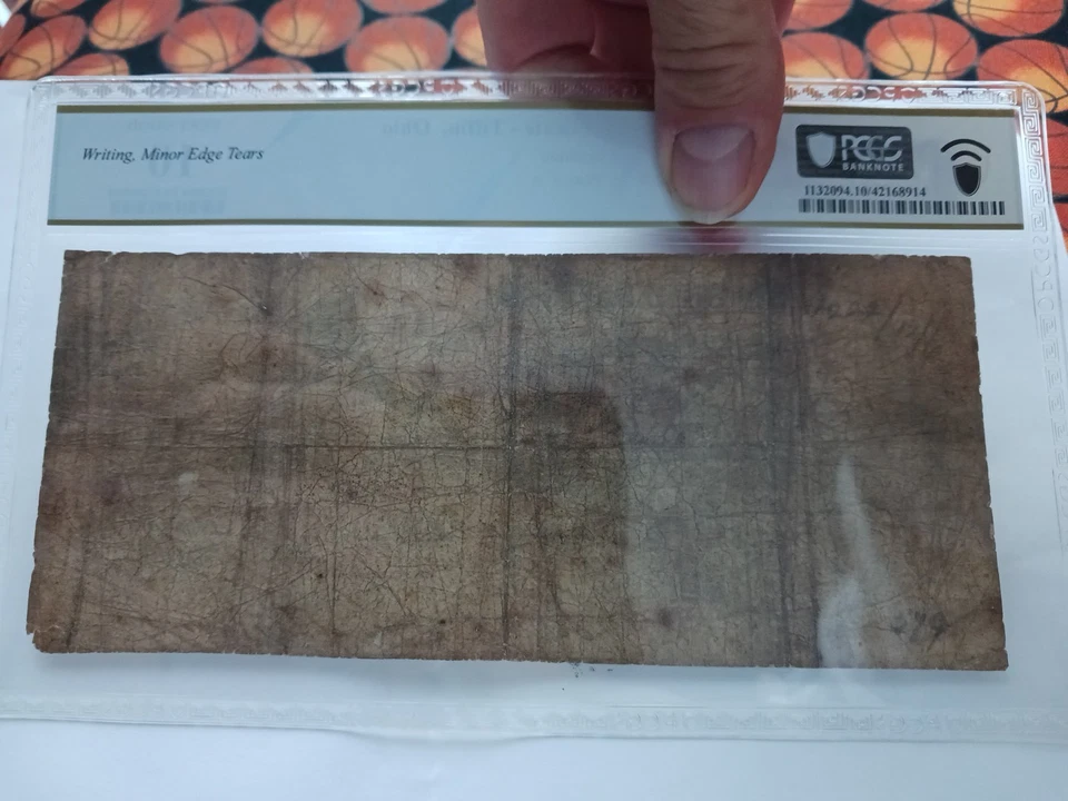 1852 $1 Bank of the Ohio Savings Institute, Tiffin, OH Broken Banknote! PCGS VG  - Image 2 of 3
