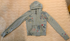 Authentic Victoria's Secret PINK Hoodie   Gray Zip Up Sweatshirt Embroidered