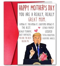 Donald Trump Mother's Day Card, Funny DJT POTUS Happy Mothers Day  Envelope Set