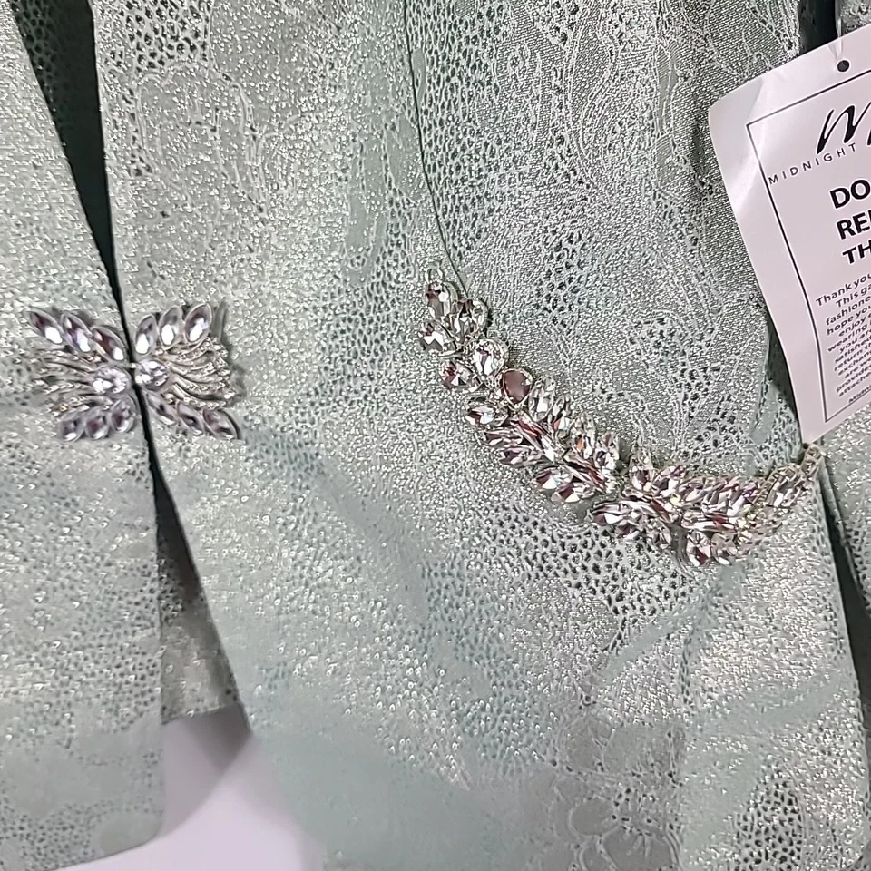 NUEVO Traje Falda Raya Terciopelo Medianoche Talla 16 Formal Boda Iglesia Pascua 3 Piezas Foto 4 de 4