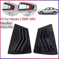 For Mazda 3 2009-2013 Black/Carbon Fiber Rear Louver Window Side Shutter Cover