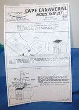 MARX CAPE CANAVERAL MISSILE BASE ASSEMBLY INSTRUCTIONS COPY P-1165