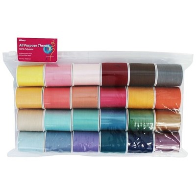Multi-Color All-Purpose Polyester Sewing Thread 200 Yards 24 Spools Set for