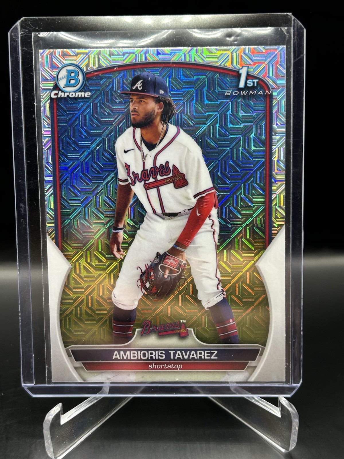 2023 Bowman #BCP-33 Ambioris Tavarez Chrome Prospects Mojo Refractors Braves