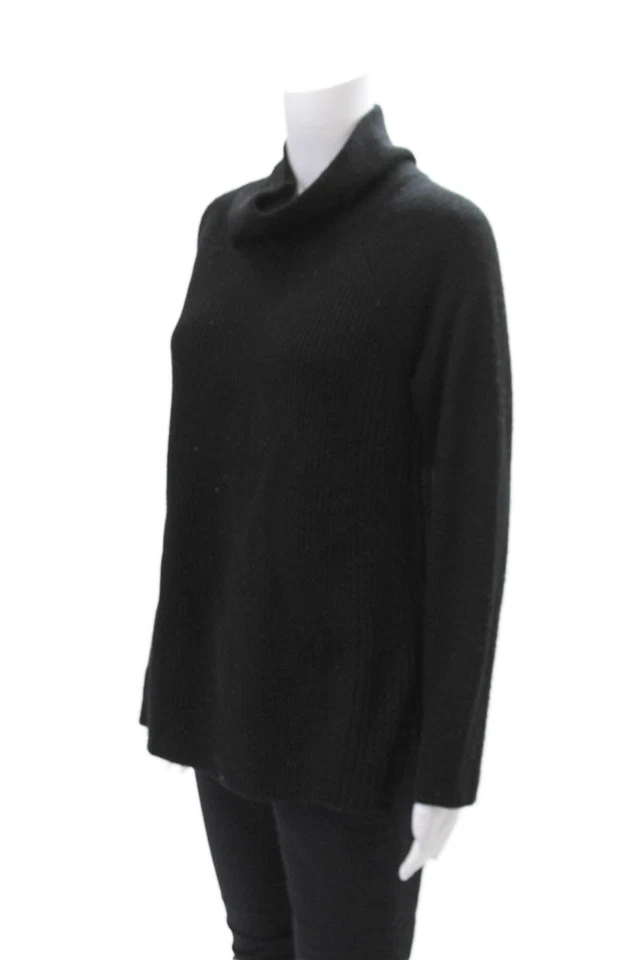 Suéter Suéter Top Vince Mujer Lana Cuello Alto Detalle Cremallera Negro Talla M Foto 2 de 4