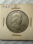 1963-D Franklin Half Dollar 90% Silver Coin Circulated Denver 50 Cent