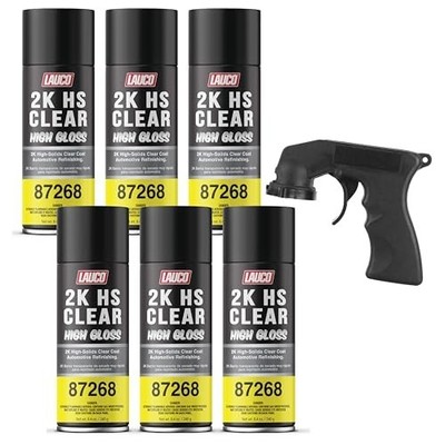 LAUCO 2K HS Clear High Gloss   High-Solids Automotive Clear Coat Spray (6 Pack)