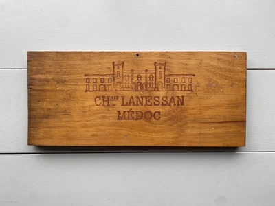 Ancienne estampe caisse vin en bois : Château Lanessan - Années 70 - Photo 1/2