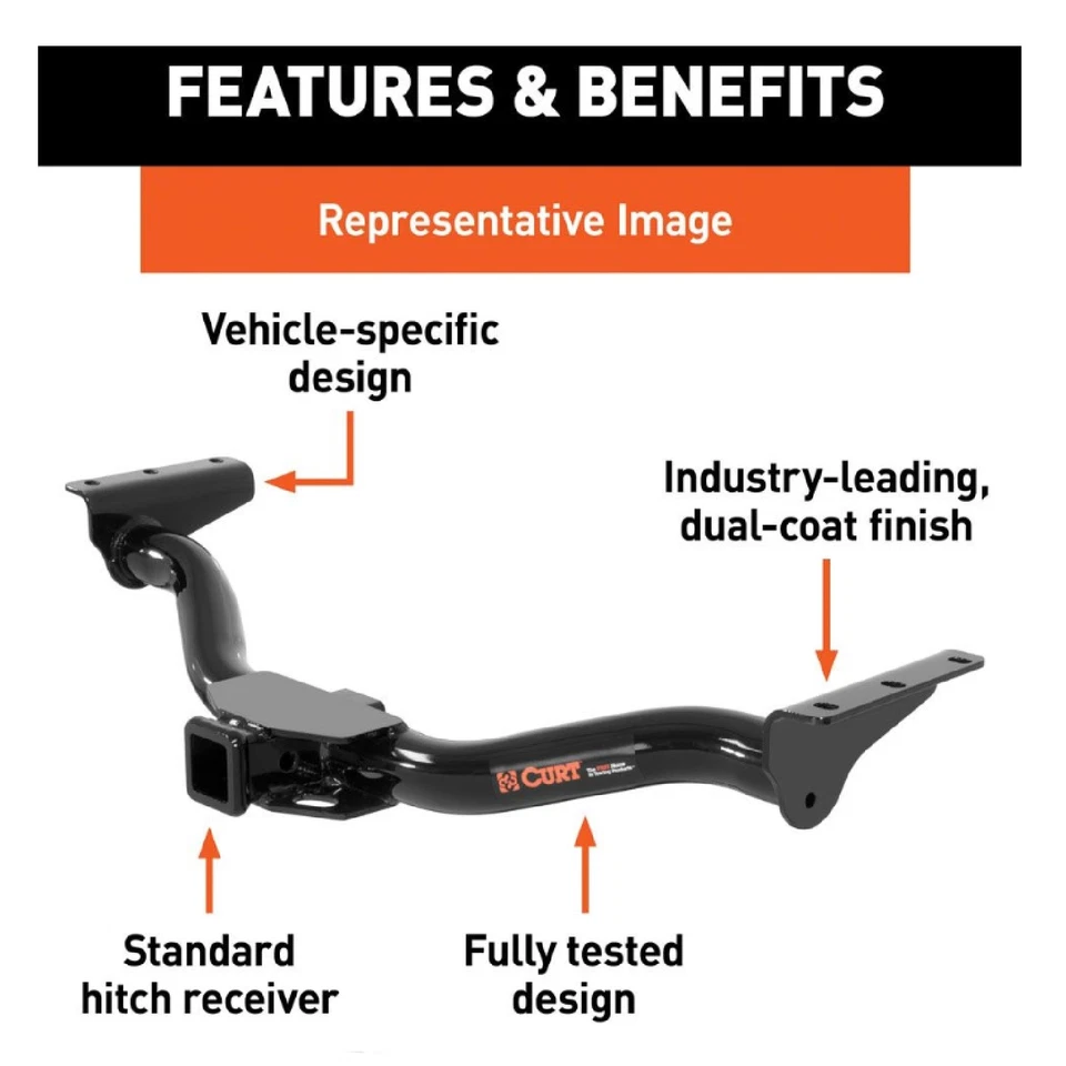 Curt Class 3 Steel 2" Receiver Trailer Hitch for Ford Taurus 13379 Foto 2 de 4