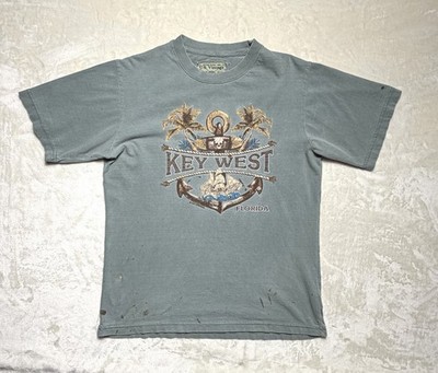 Key West Florida Vintage Graphic Tee Small U.S. Vintage Distressed Seafoam Blue
