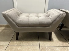 StyleCraft Tufted Accent Ottoman / Armless Accent Chair – Upholstered, Modern