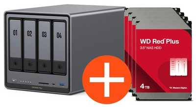 UGREEN NASync DXP4800 Plus NAS System 4-Bay 16TB inkl. 4x WD WD40EFZZ NAS HDD...
