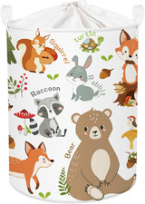 Collapsible Words Animals Kid Book Toy Storage Basket Bear Raccoon Clothes Nurse