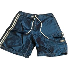 Surfwaves Swim Trunks Men s Size Waist 36 Tie Velcr Waist Front Pocket Shiny