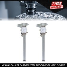 2PCS 6 In Dial Caliper Stainless Steel Shockproof 0.001 In Of One Inch With Case