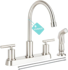 Kitchen Faucets, Kitchen Faucet with Sprayer, Brushed Nickel Kitchen Sink Faucet
