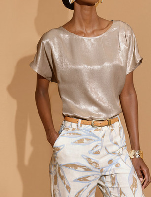 148503* Creation L by heine Damen Bluse Schlupfbluse gold sand NEU Gr. 40 - 48